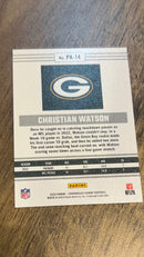 Christian Watson 2022 Panini Chronicles - Panini PA-14 trading card image rear