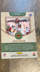 Jahan Dotson 2022 Panini 2022 Panini Chronicles - 2022 Panini Legacy Update Green 207 trading card image rear
