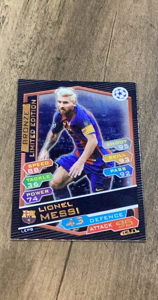 Lionel Messi 2016 Topps 2016-17 Topps Match Attax UEFA Champions League - Limited Edition Bronze trading card back