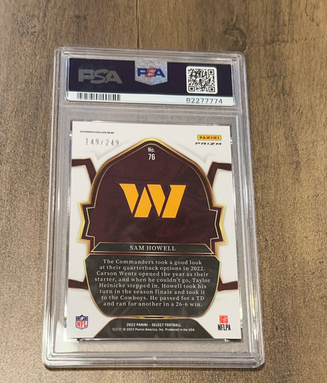 Sam Howell 2022 Select Panini Select - Tri-Color Prizm Back