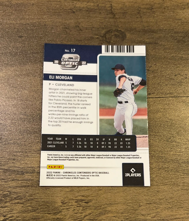 Eli Morgan 2022 Panini Chronicles - Contenders Optic 17 trading card image rear