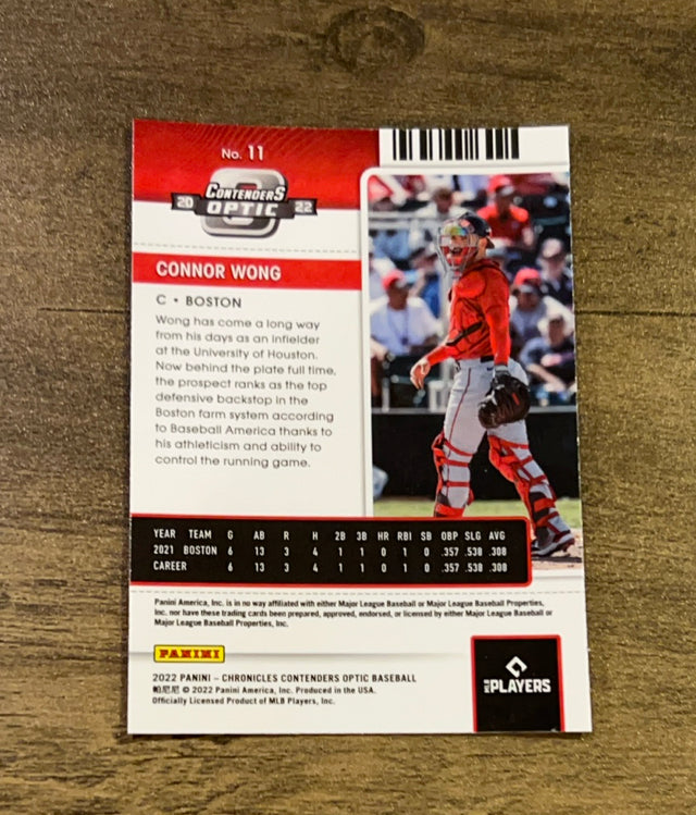 Connor Wong 2022 Panini Chronicles - Contenders Optic 11 trading card image rear