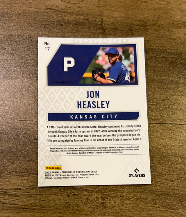 Jon Heasley 2022 Panini Chronicles - Phoenix 17 trading card image rear