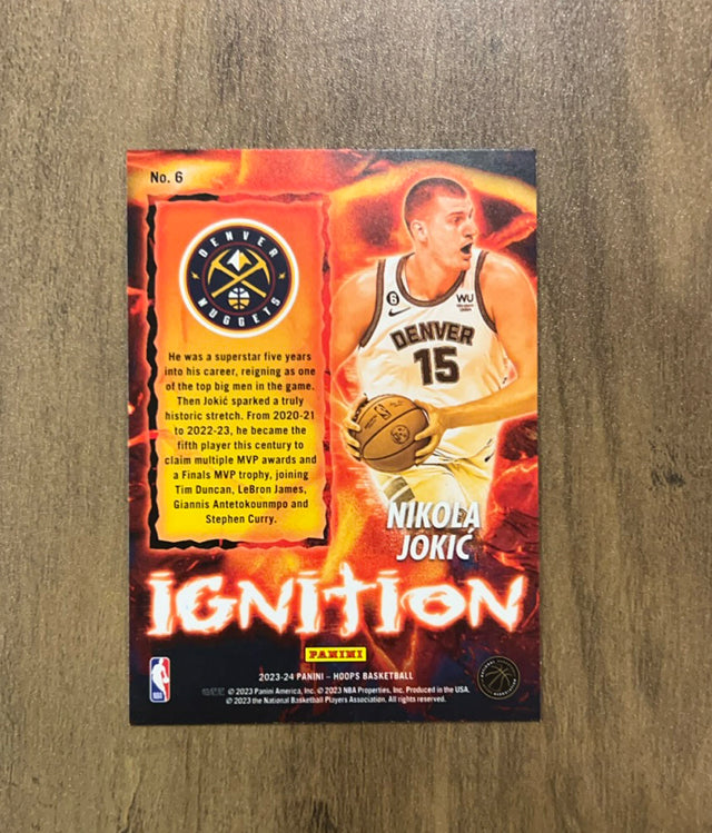 Nikola Jokic 2023-24 Panini Hoops - Ignition 6 trading card image rear
