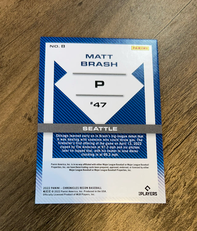 Matt Brash 2022 Panini Chronicles - Recon 8 trading card image rear