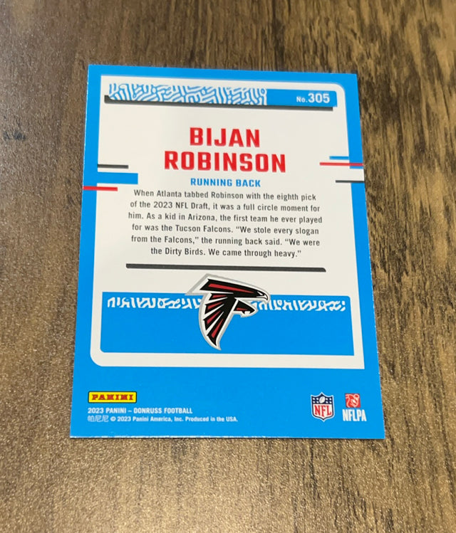 Bijan Robinson 2023 Donruss trading card back