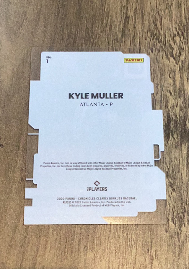 Kyle Muller 2022 Panini Chronicles - Clearly Donruss 1 trading card image rear