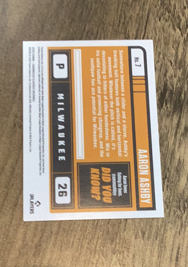 Aaron Ashby 2022 Panini Chronicles - Classics 7 trading card image rear