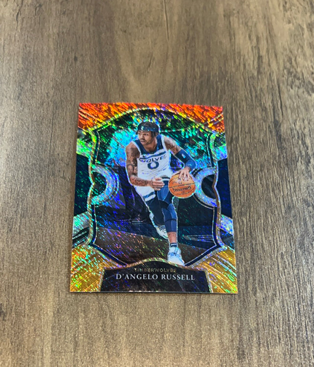D'Angelo Russell 2020-21 Panini Select - Red White Orange Shimmer 18 trading card image front
