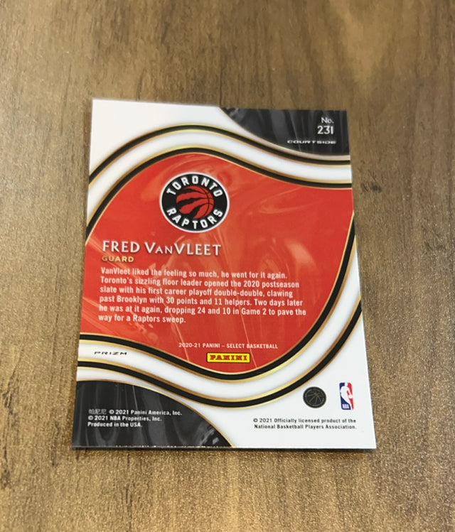 Fred VanVleet 2020-21 Panini Select - Red White Orange Shimmer 231 trading card image rear
