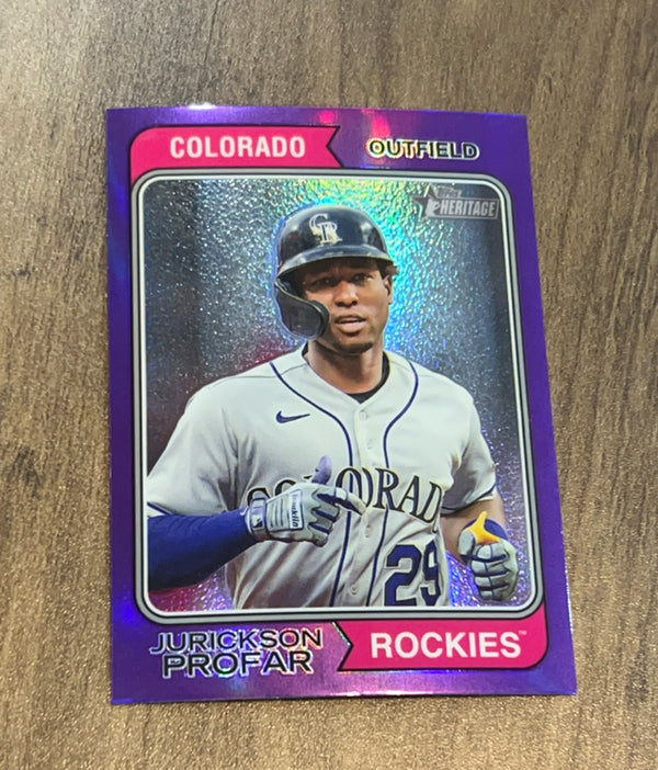 Jurickson Profar 2023 Topps Heritage - Chrome Purple Refractor 613 trading card image front