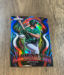 Matt Olson 2022 Panini Prizm - Illumination Red/White/Blue Prizm IL-12 trading card image front