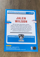 Jalen Wilson 2023-24 Panini Donruss 224 trading card image rear