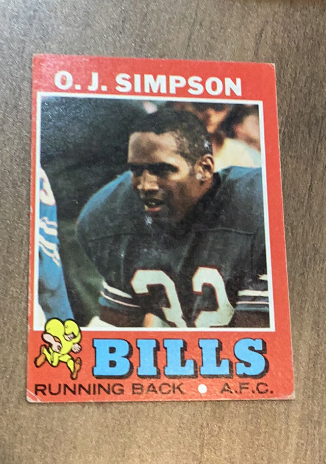 O.J. Simpson 1971 Topps 260 trading card image front