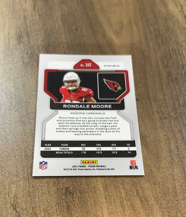 Rondale Moore 2021 Panini Prizm Disco trading card image rear