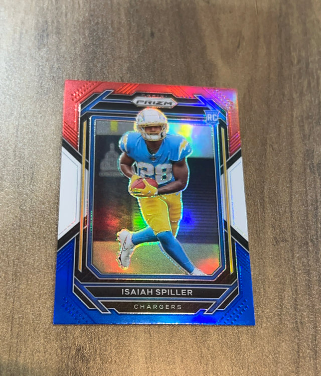 Isaiah Spiller 2022 Panini Prizm Red White and Blue trading card image front