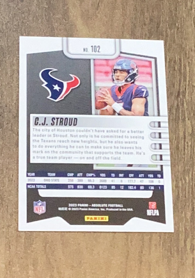 C.J. Stroud 2023 Panini 2023 Panini Absolute football card Panini