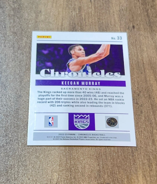 Keegan Murray 2022-23 Panini Chronicles 33 trading card image rear