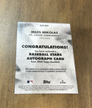 Miles Mikolas 2024 Topps Baseball Stars Autographs BSA-MMI trading card image rear