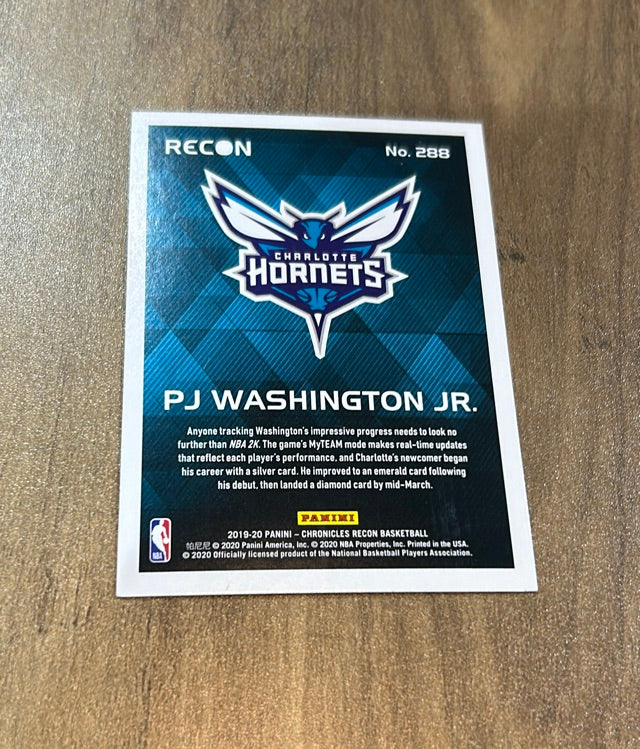 PJ Washington Jr. 2019-20 Panini Chronicles Recon 288 trading card image rear