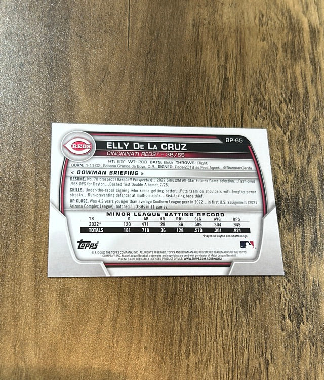 Elly De La Cruz 2023 Bowman - Prospects trading card Bowman