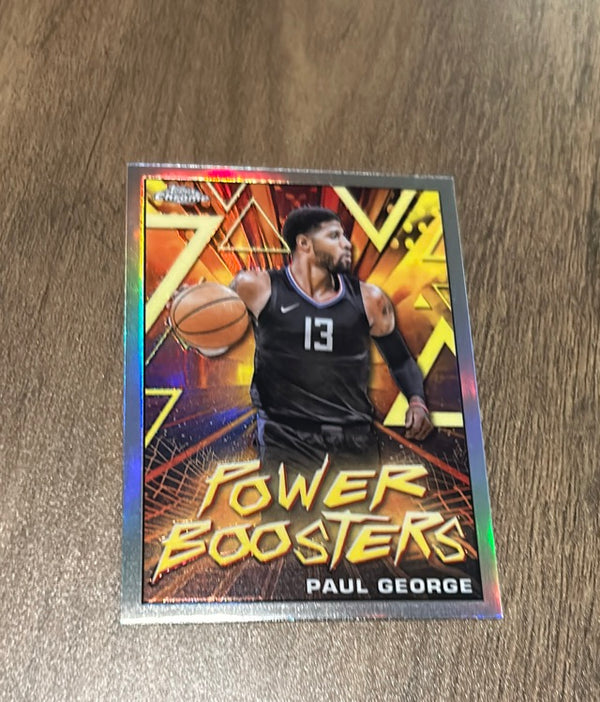 Paul George 2023-24 Topps Chrome - Power Boosters PB-12 trading card image front