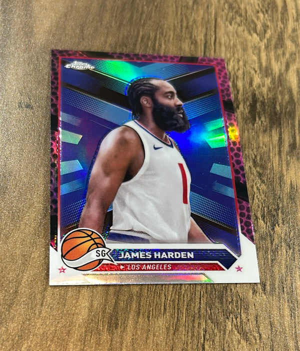 James Harden 2023-24 Topps Chrome - Pink Refractors 31 trading card image front