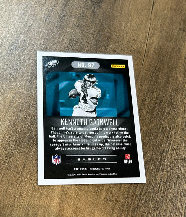 Kenneth Gainwell 2021 Panini Illusions Trophy Collection Red trading card image rear