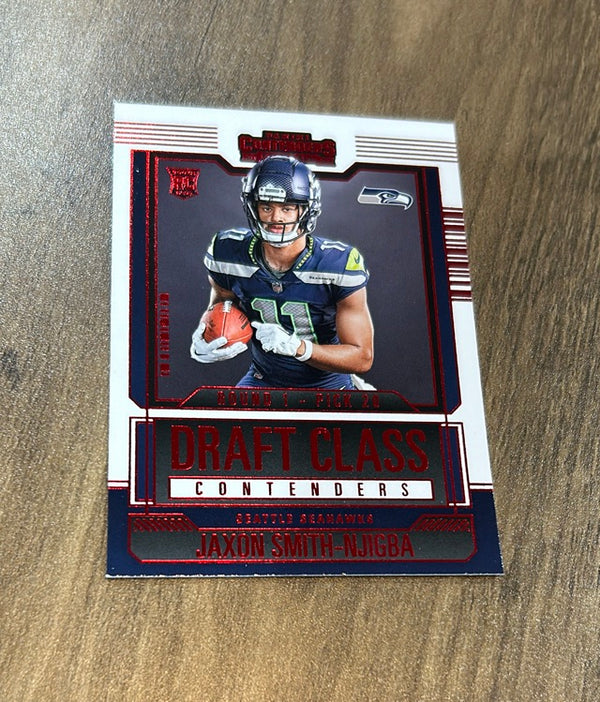 Jaxon Smith-Njigba 2023 Panini Contenders Draft Class Contenders Red trading card image front