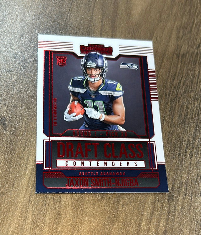 Jaxon Smith-Njigba 2023 Panini Contenders Draft Class Contenders Red trading card image front