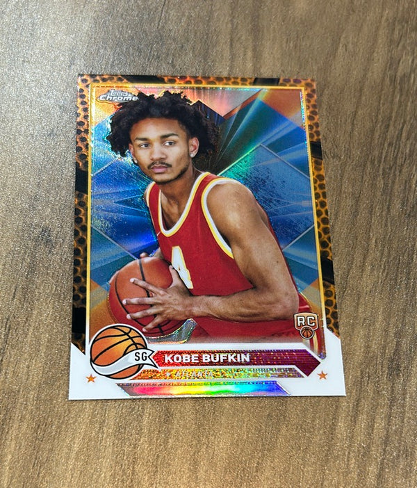 Kobe Bufkin 2023-24 Topps Chrome - Orange Basketball Refractors 197 trading card image front