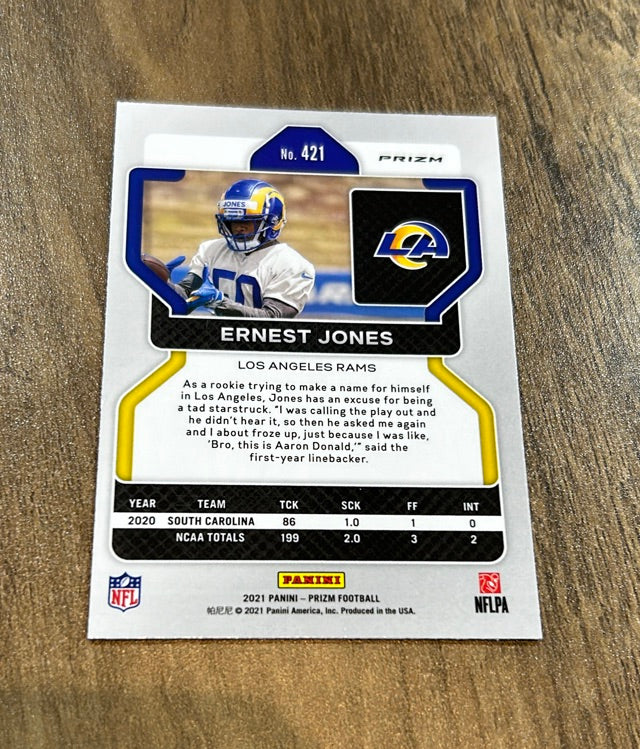 Ernest Jones 2021 Panini Prizm Disco trading card image rear