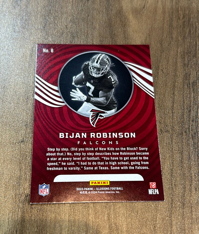 Bijan Robinson 2023 Panini Illusions trading card back