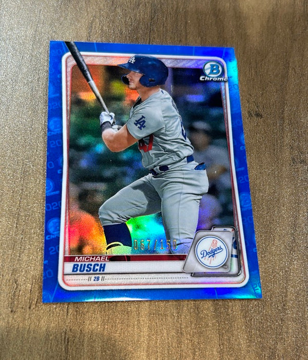 Michael Busch 2020 Bowman Draft - Chrome Blue trading card Bowman