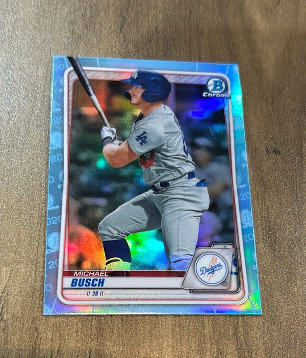 Michael Busch 2020 Bowman Draft Chrome Sky Blue BD-42 trading card image front