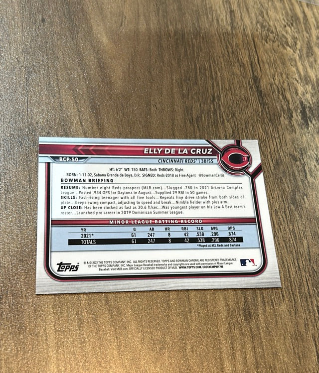 Elly De La Cruz 2022 Bowman - Chrome Prospects trading card Bowman