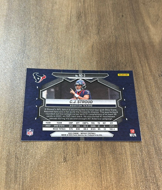 C.J. Stroud 2023 Panini 2023 Panini Mosaic football card Panini