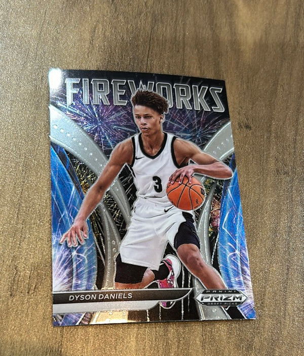 Dyson Daniels 2022 Panini Prizm Draft Picks Fireworks FW-DD trading card image front