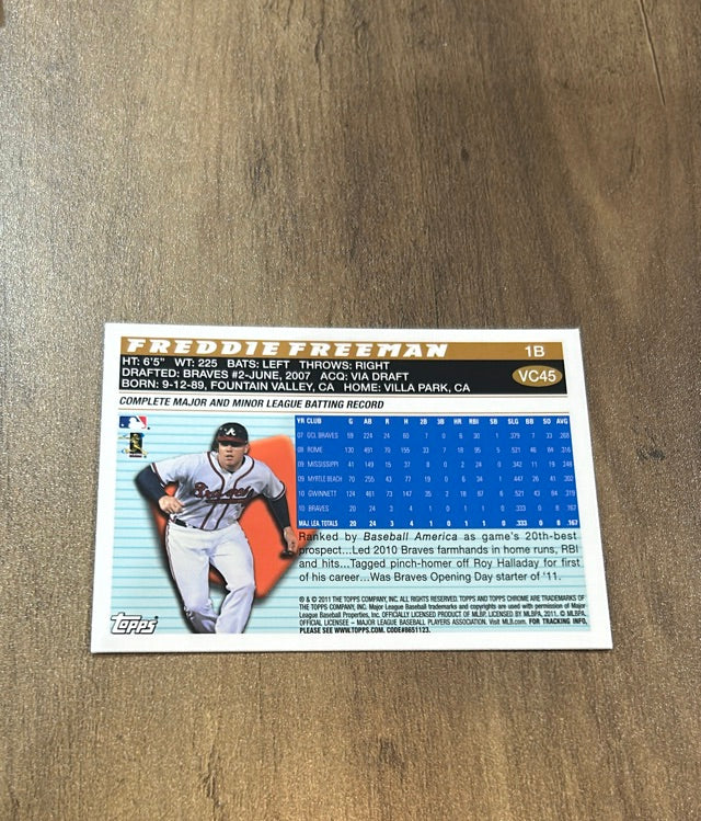 Freddie Freeman 2011 Topps Chrome - Vintage Chrome trading card Topps