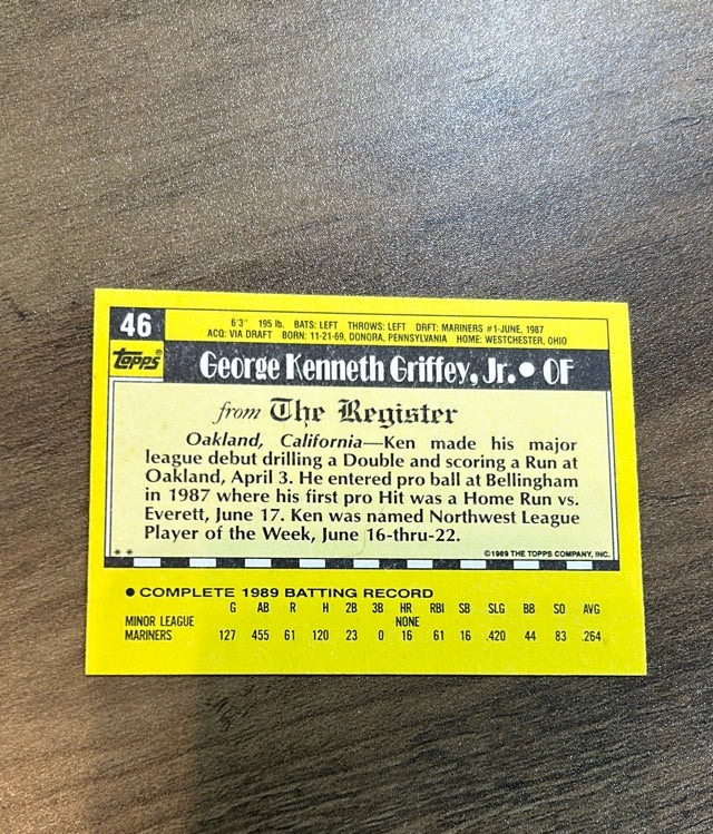 Ken Griffey  Jr. 1990 Topps Major League Debut 1989 trading card Topps