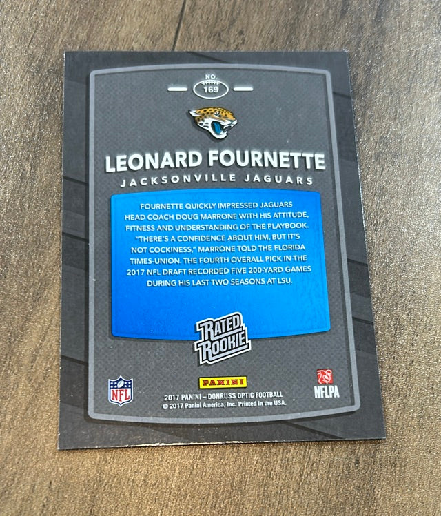 Leonard Fournette 2017 Donruss Optic trading card image rear