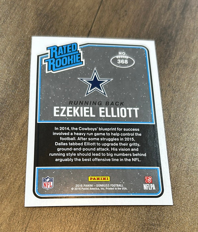 Ezekiel Elliott 2016 Donruss 2016 Donruss 368 trading card image rear