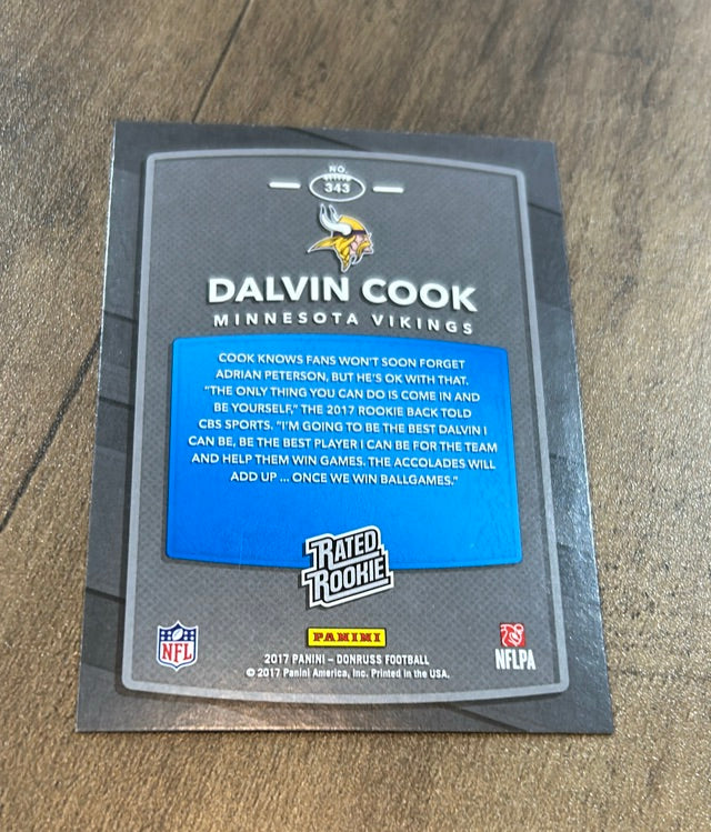 Dalvin Cook 2017 Donruss 2017 Donruss 343 trading card image rear