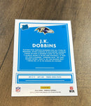 J.K. Dobbins 2020 Donruss 311 trading card image rear