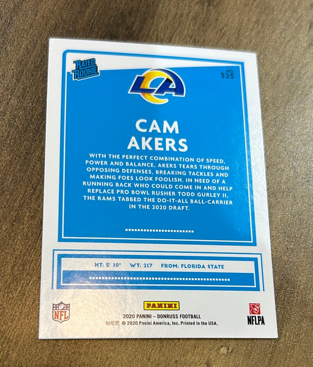 Cam Akers 2020 Donruss 2020 Donruss 325 trading card image rear