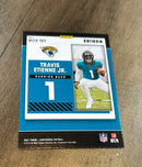 Travis Etienne Jr. 2021 Panini Contenders Rookie of the Year Contenders trading card image rear