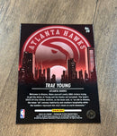 Trae Young 2023-24 Hoops Premium Stock City Edition Premium 28 trading card image rear