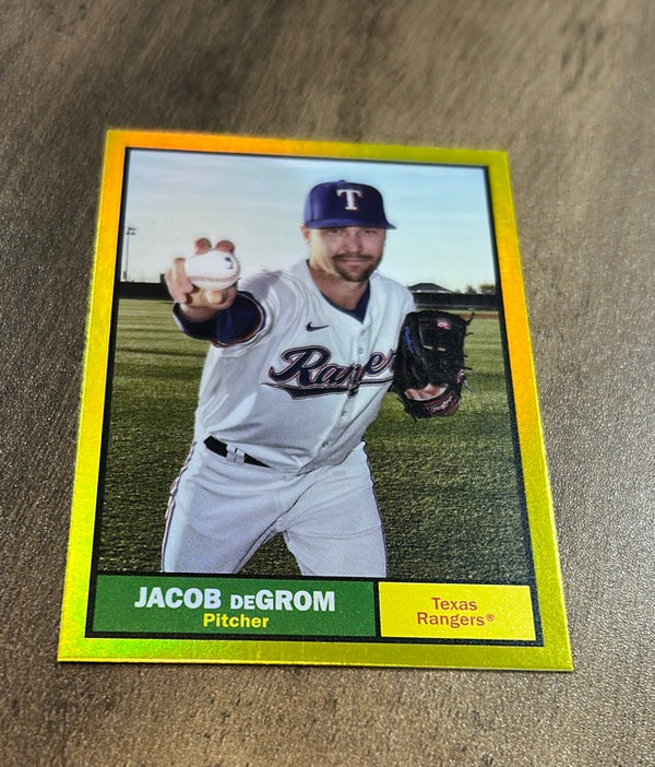 Jacob deGrom 2024 Topps Archives Yellow Foilboard 24 trading card image front