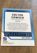 Colton Cowser 2024 Donruss Purple 15 trading card image rear