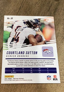 Courtland Sutton 2021 Panini Prestige Xtra Points Premium Blue trading card image rear